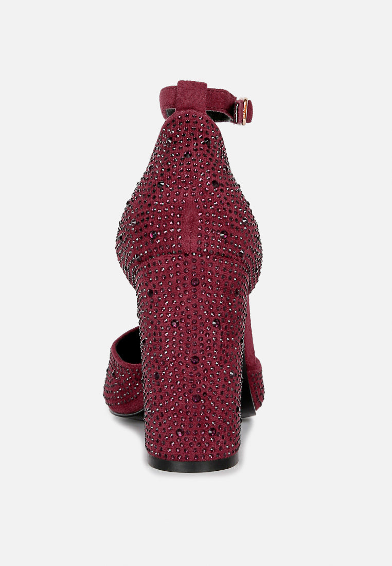 culver microfiber diamante block heeled sandal by ruw#color_burgundy
