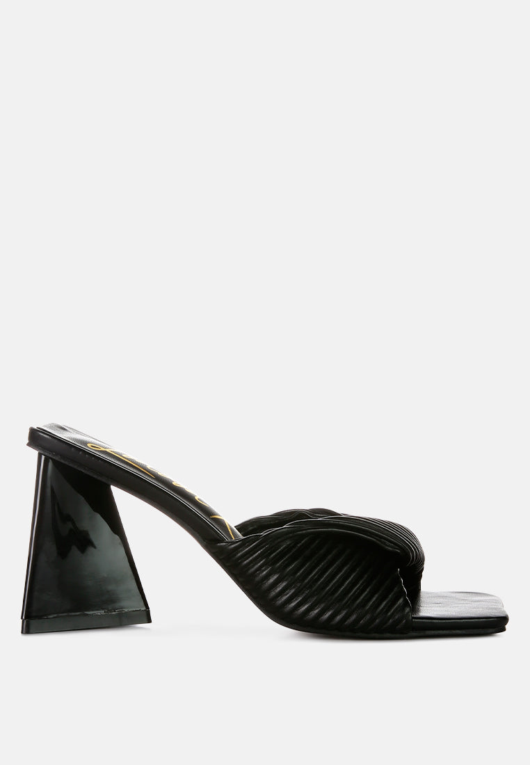 cupid kiss pleated twist strap sandals by ruw#color_black