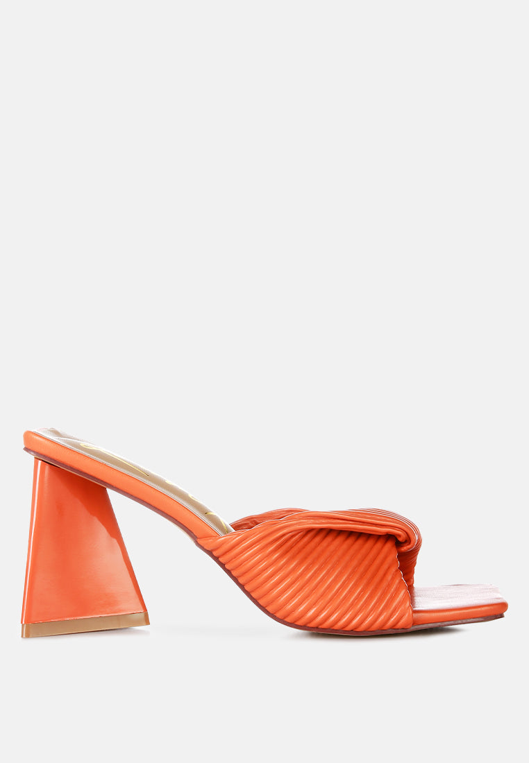 cupid kiss pleated twist strap sandals by ruw#color_orange