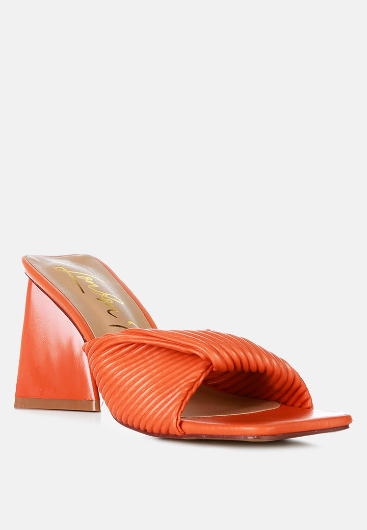 cupid kiss pleated twist strap sandals by ruw#color_orange