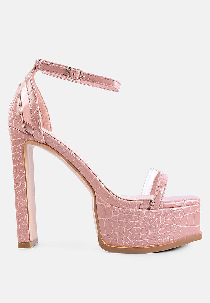 cutlass high heeled chunky sandals by ruw#color_pink