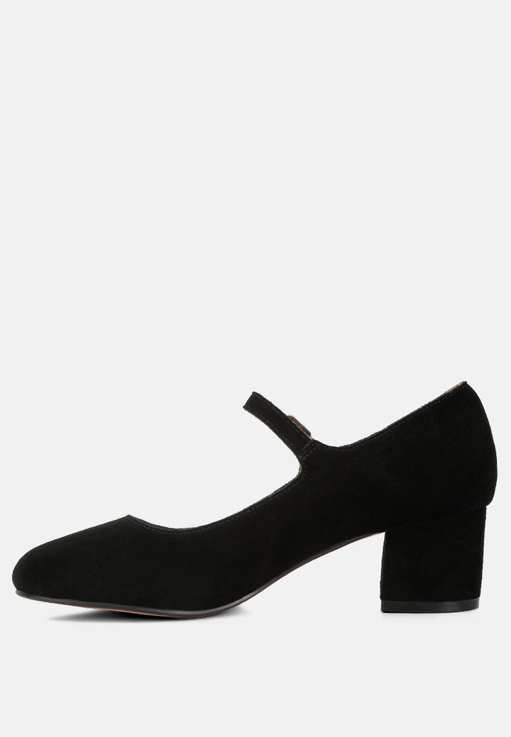 dallin suede block heel mary janes by ruw#color_black