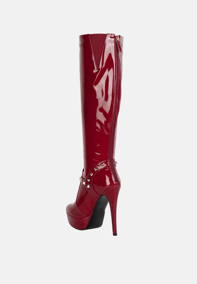 daphne stiletto heeled mid calf boots by ruw#color_burgundy