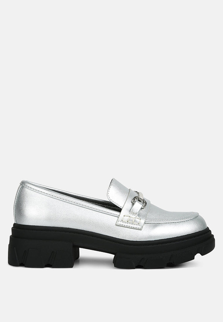 darlina metallic platform loafers by ruw#color_silver