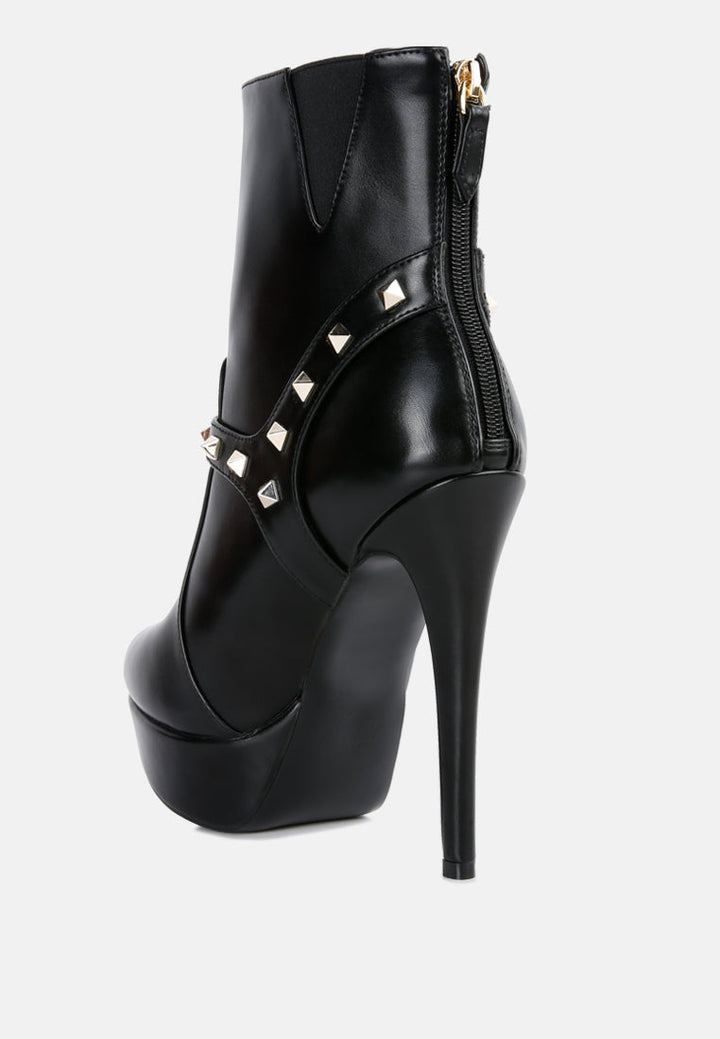 dejang metal stud embellished faux leather ankle boot by ruw#color_black