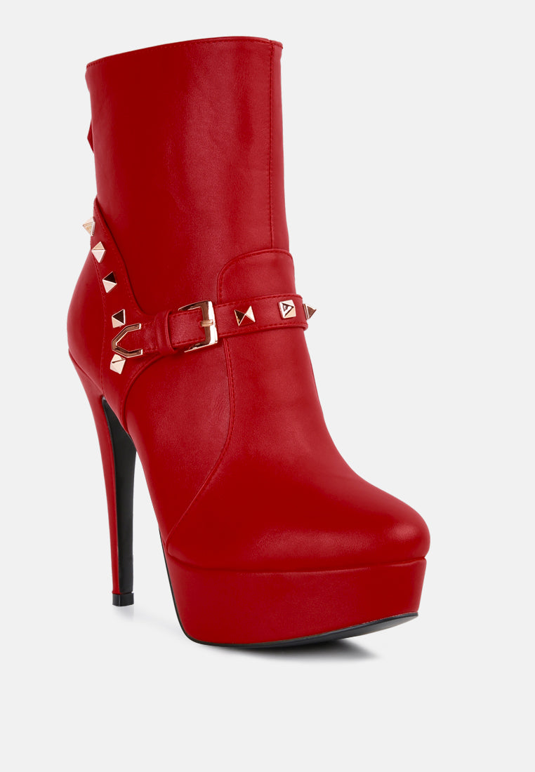 dejang metal stud embellished faux leather ankle boot by ruw#color_red