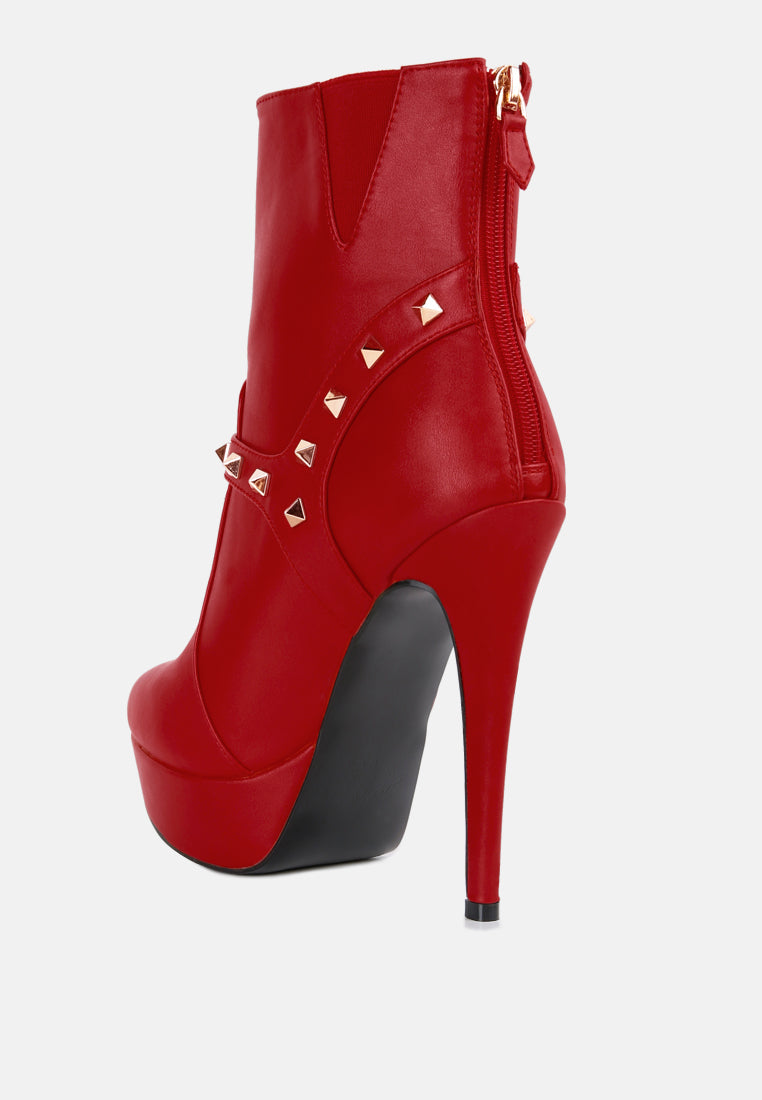 dejang metal stud embellished faux leather ankle boot by ruw#color_red
