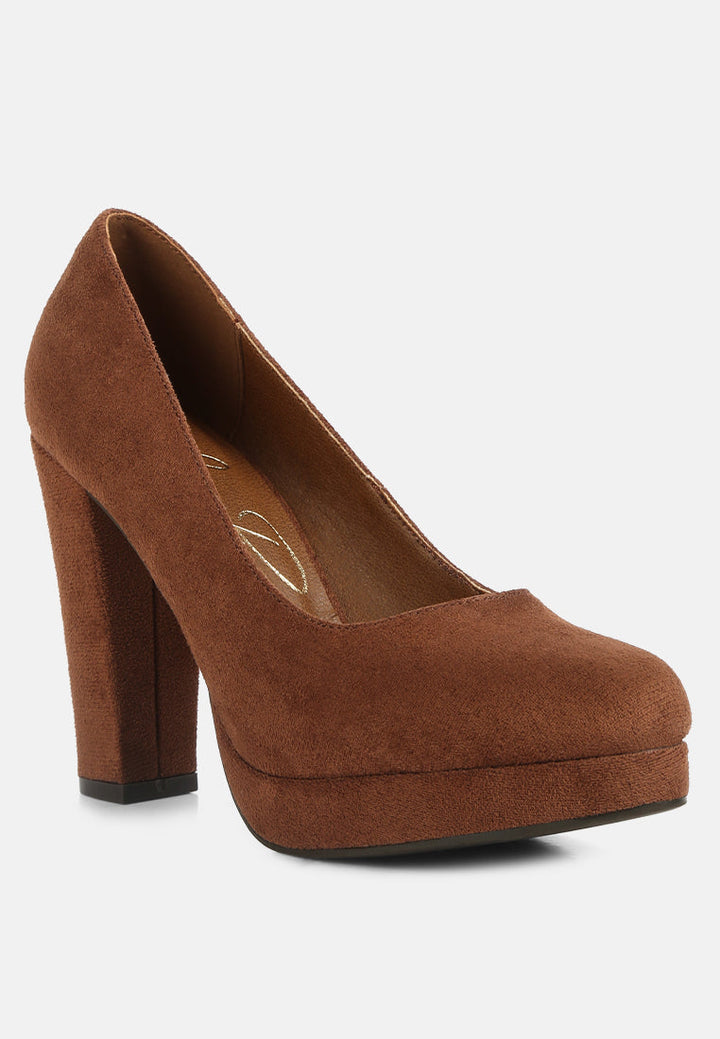 delia seude block heel pumps by ruw#color_tan