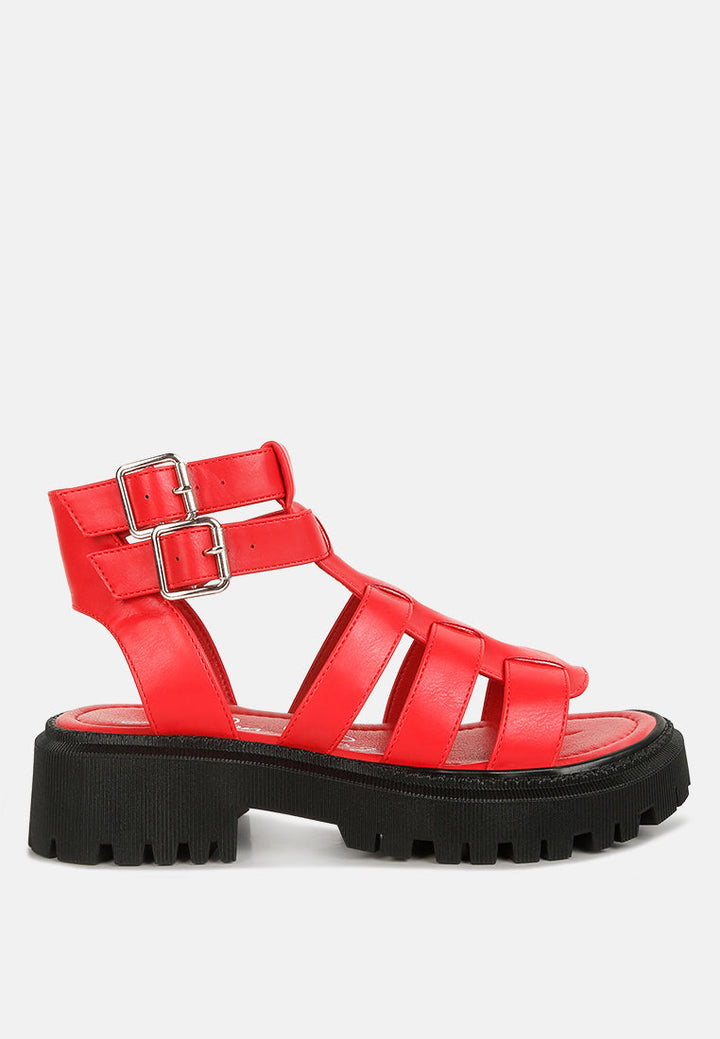 dewey chunky gladiator sandals by ruw#color_red