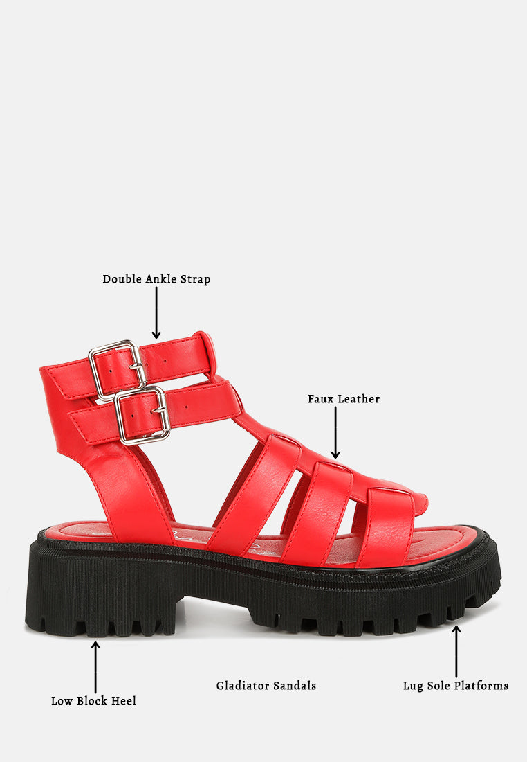 dewey chunky gladiator sandals by ruw#color_red