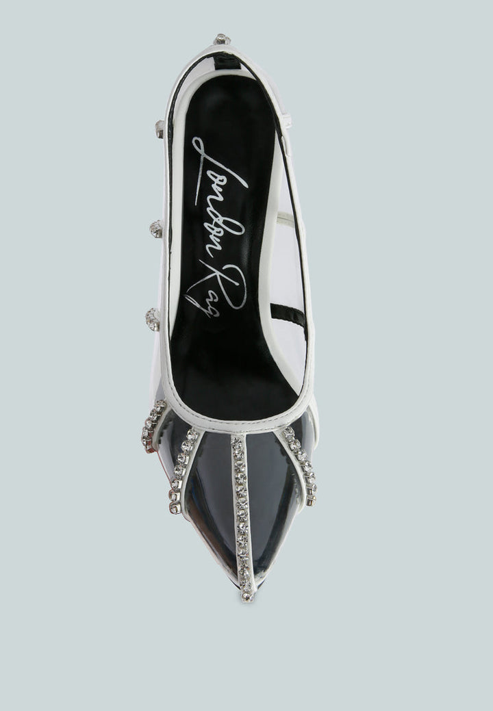 diamante clear stiletto heel pumps by ruw#color_white