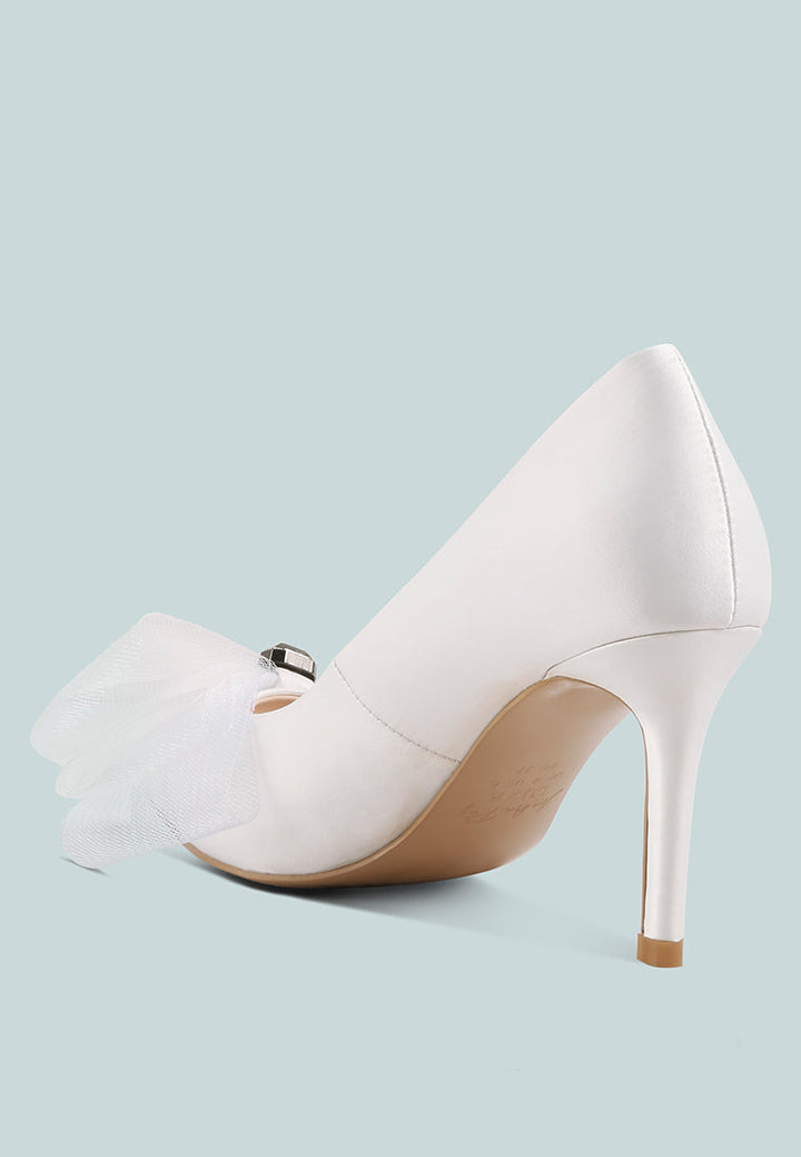 odette diamante embellished bow stiletto pumps by ruw#color_white