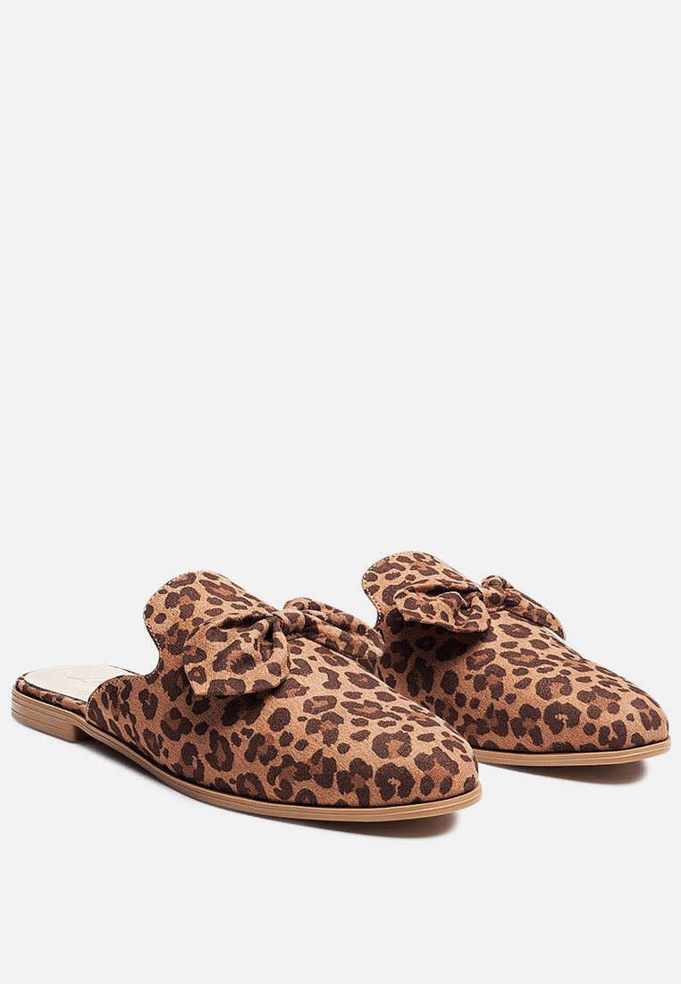 dobos casual walking bow mules by ruw#color_leopard