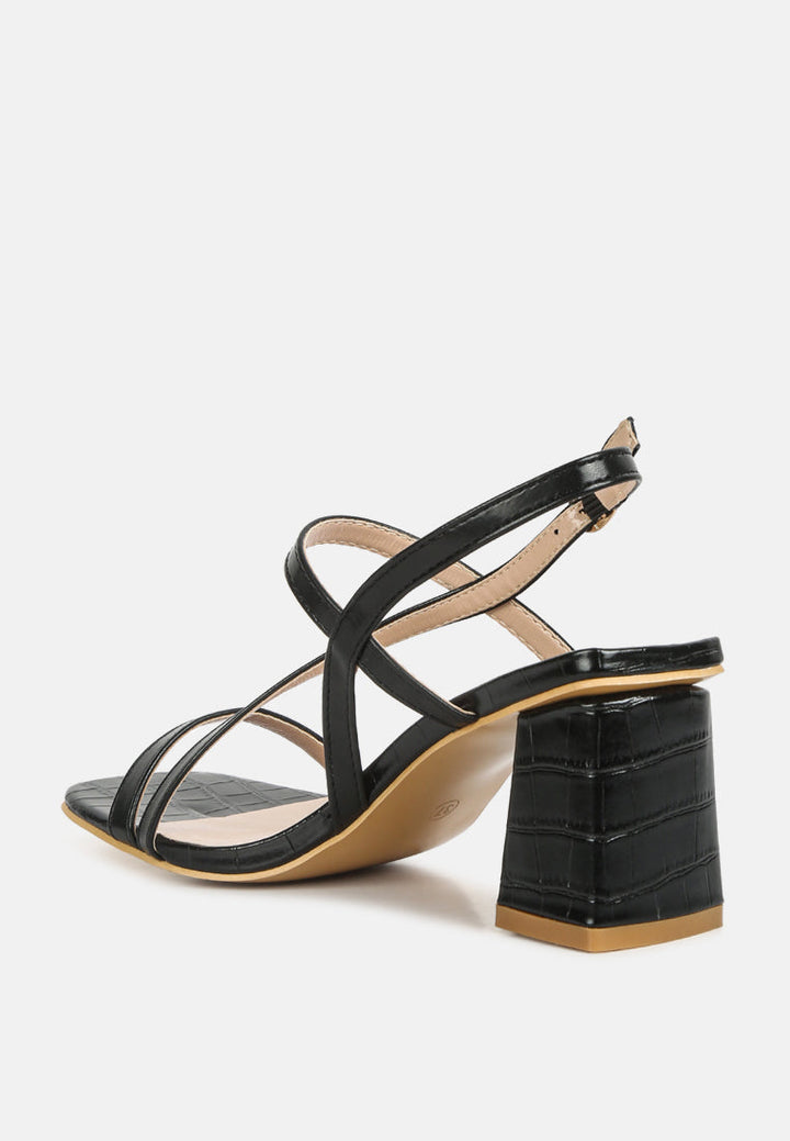 effieo croc texture block heel sandals by ruw#color_black