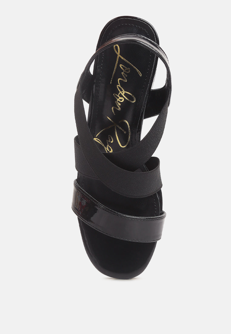 elastic straps block heel sandals by ruw#color_black