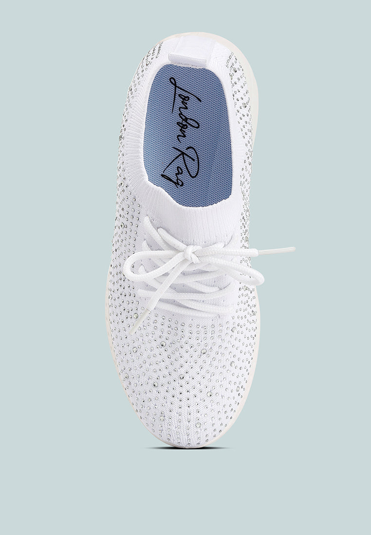 elizha stud embellished lace up sneakers by ruw#color_white