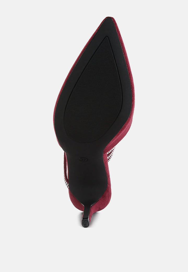 elvira rhinestone embellished strap up sandals by ruw#color_burgundy