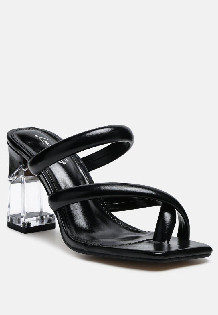 erised clear block heel cross strap sandals by ruw#color_black