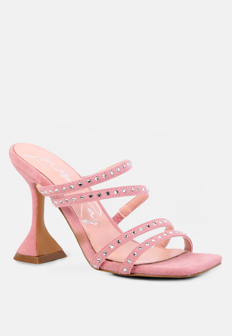 face me studded spool heel multi strap sandals by ruw#color_pink