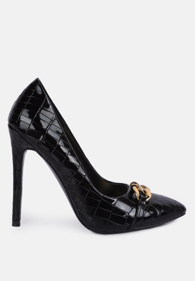 fanfare croc stiletto pump heels by ruw#color_black