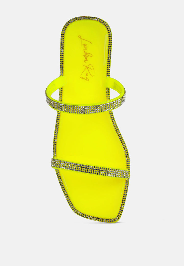 fenta diamante detail jelly flats by ruw#color_neon