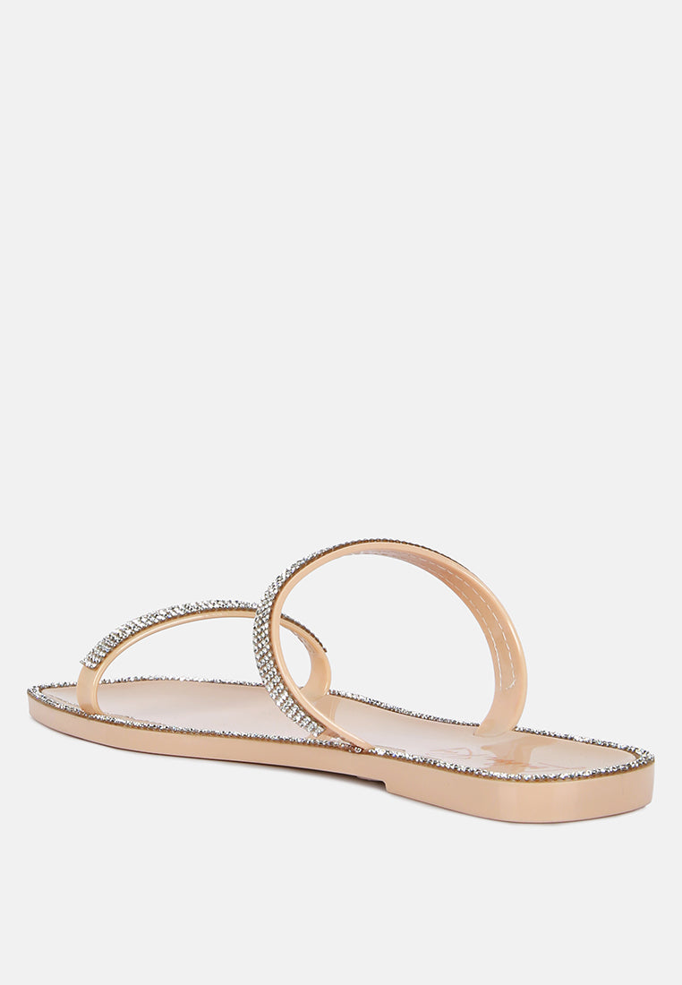 fenta diamante detail jelly flats by ruw#color_nude