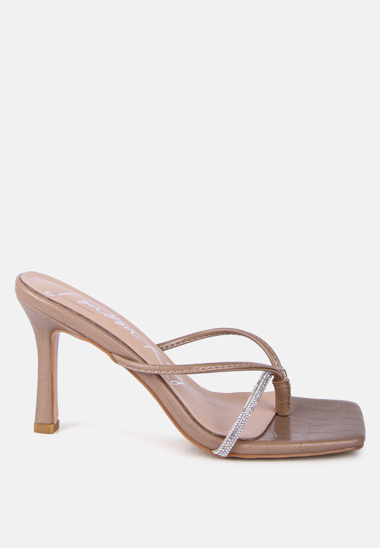 fetish croc rhinestone strap sandals by ruw#color_taupe