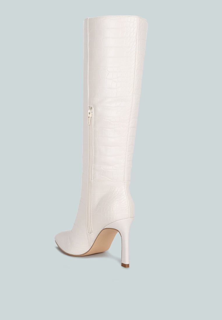 fewocious croc high heel calf boots by ruw#color_white