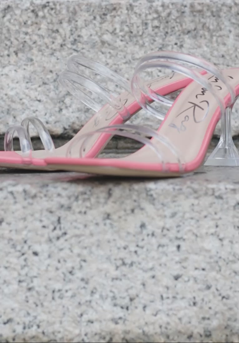 nightfall clear spool heeled sandal#color_coral