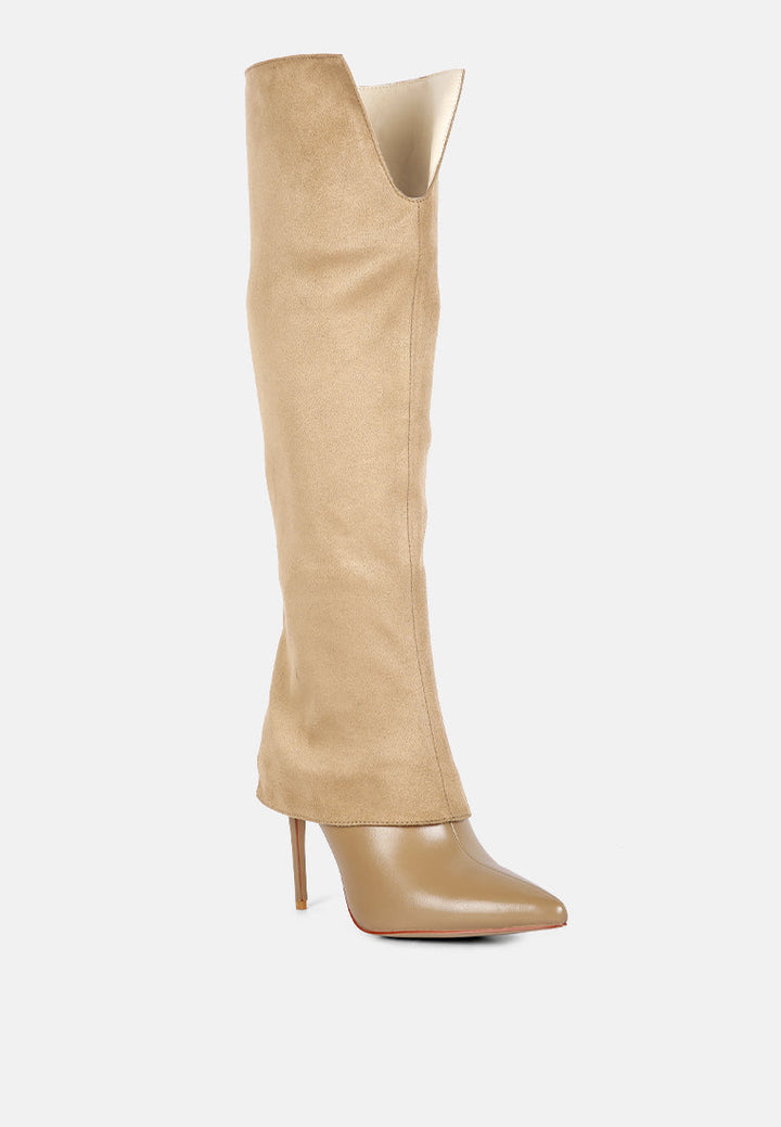 fifido fold-over stiletto knee boots by ruw#color_taupe