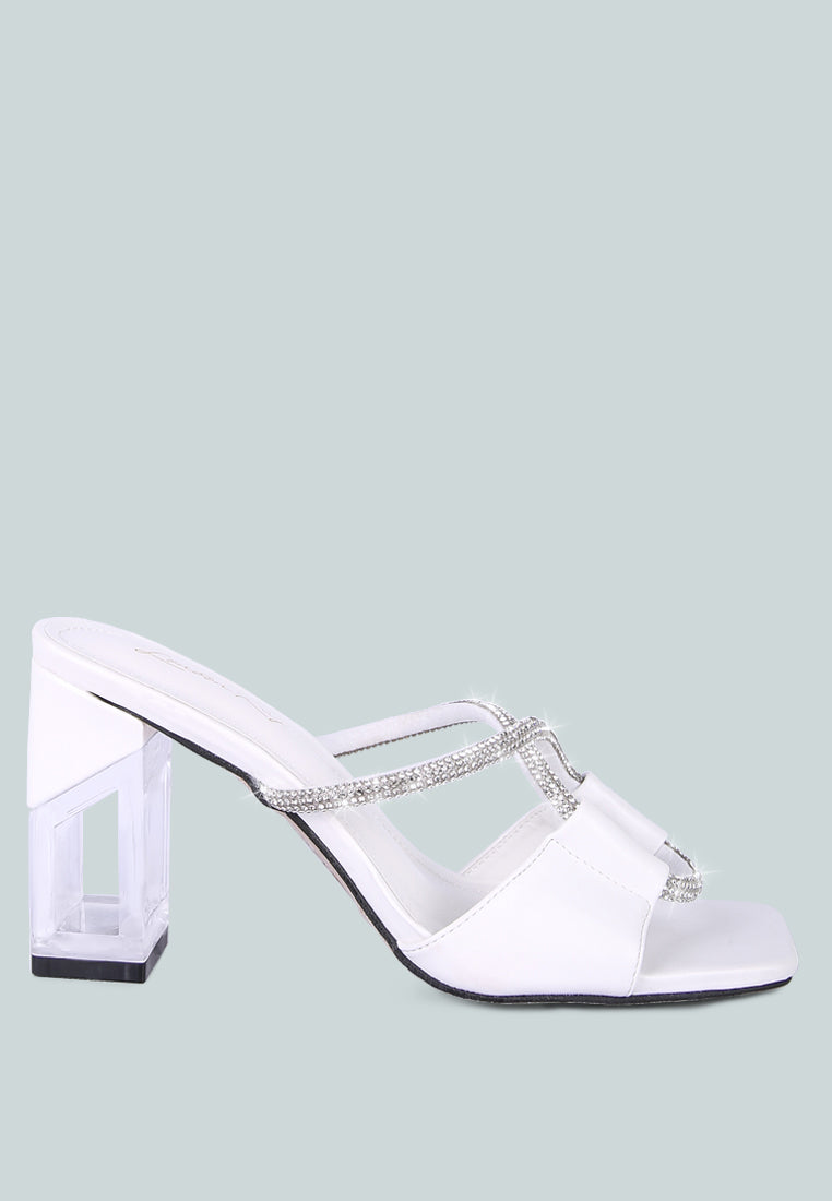 fineapple rhinestone embellished clear sandals by ruw#color_white