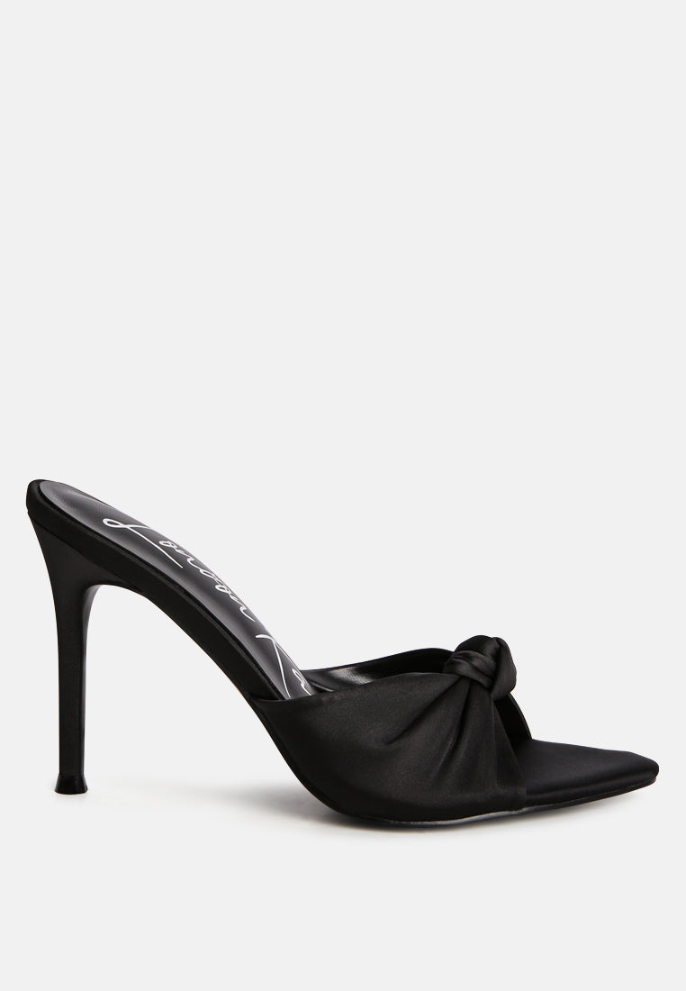first crush satin knot high heeled sandals by ruw#color_black