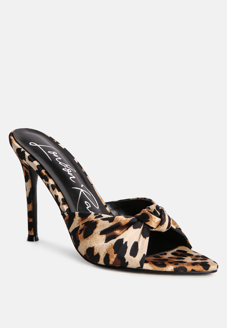 first crush satin knot high heeled sandals by ruw#color_leopard