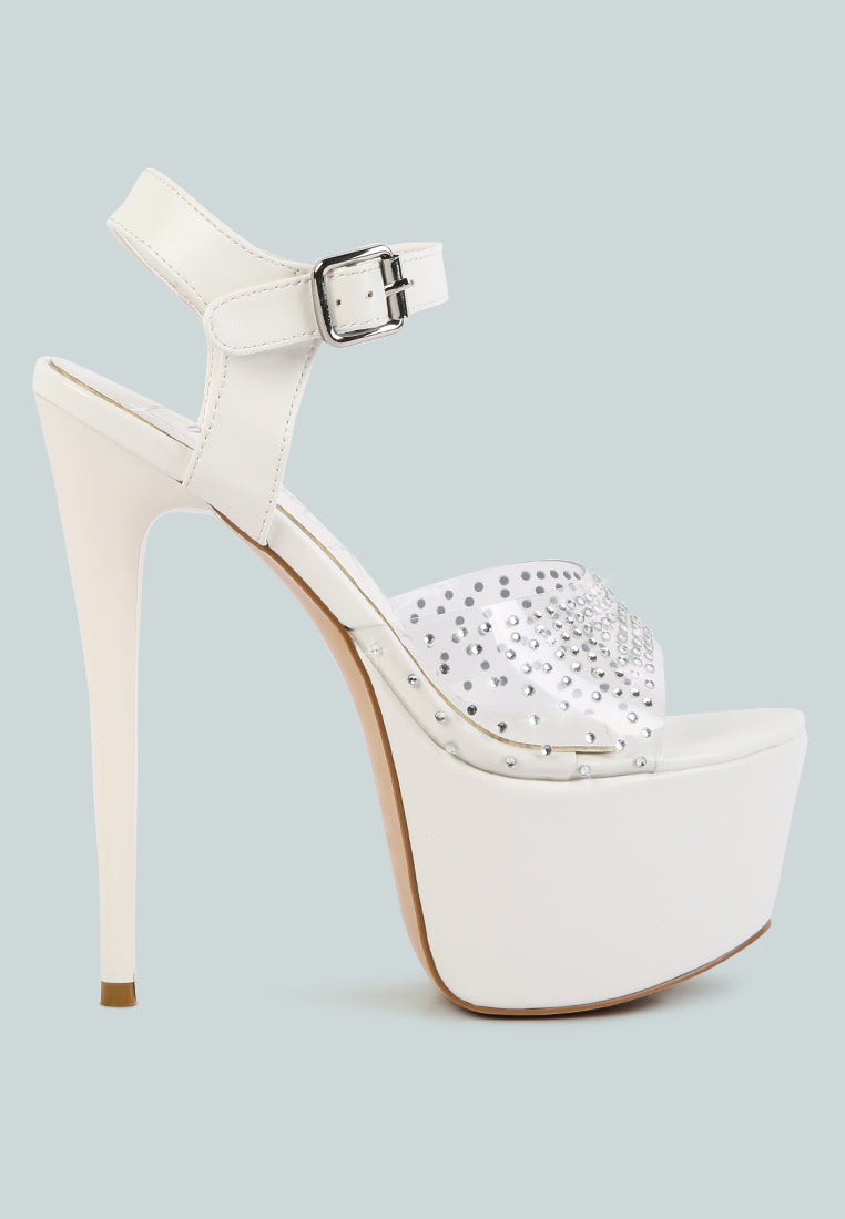 first date ultra high heel clear sandals#color_white