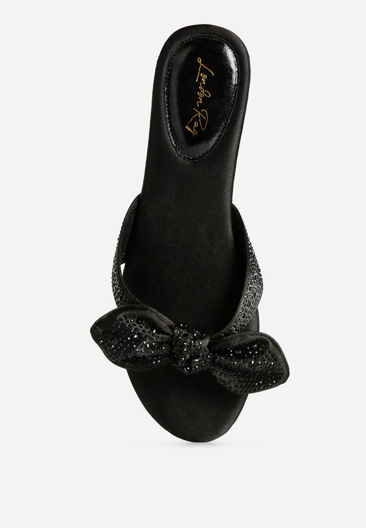 fleurette bow flat sandals by ruw#color_black