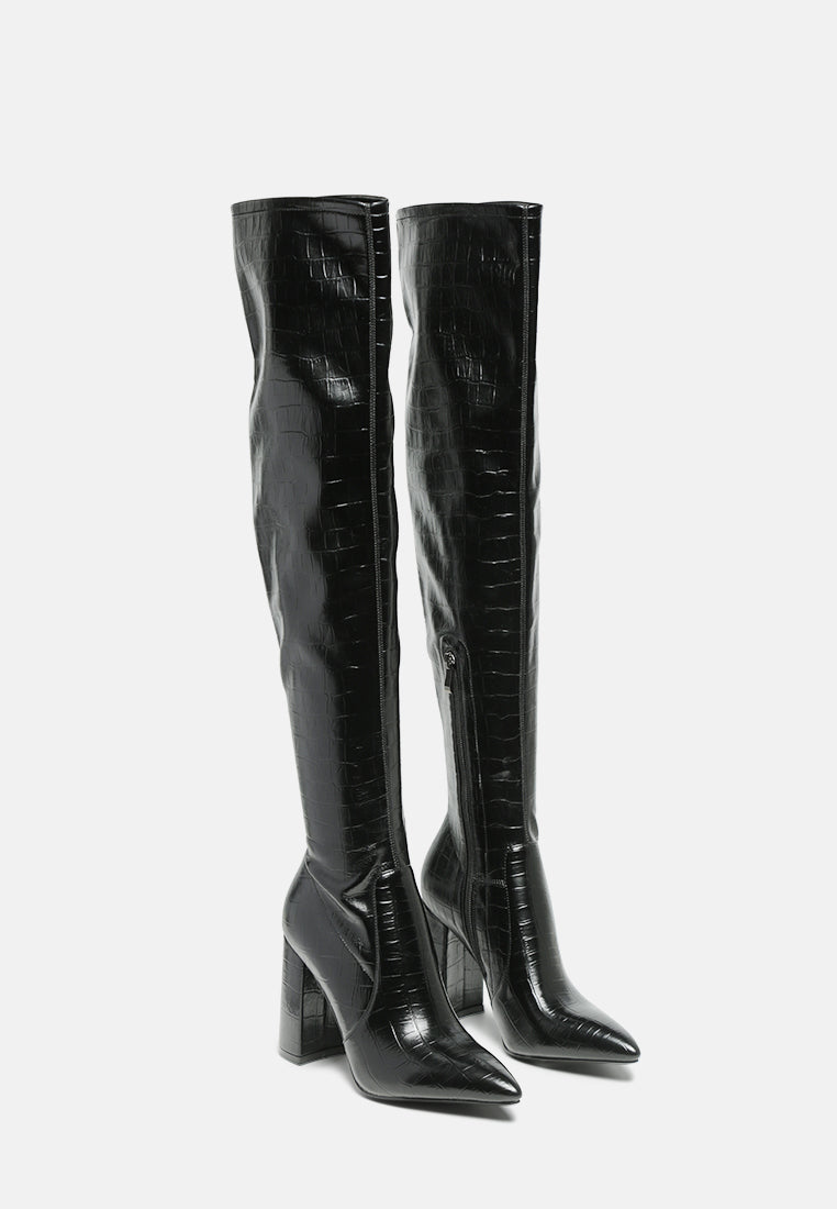 flittle long block heel boots by ruw#color_black