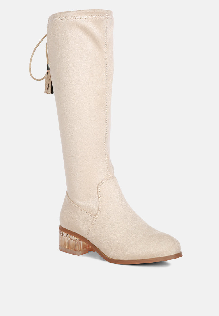 francesca tassels detail short heel calf boot by ruw#color_beige