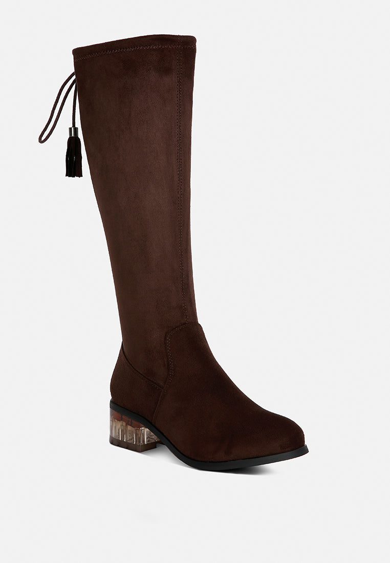 francesca tassels detail short heel calf boot by ruw#color_dark-brown