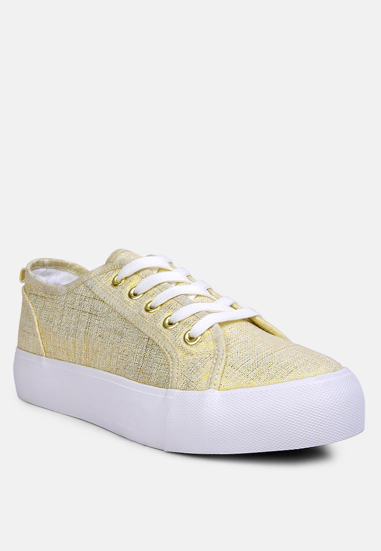 knitted platform sneakers by mode#color_gold