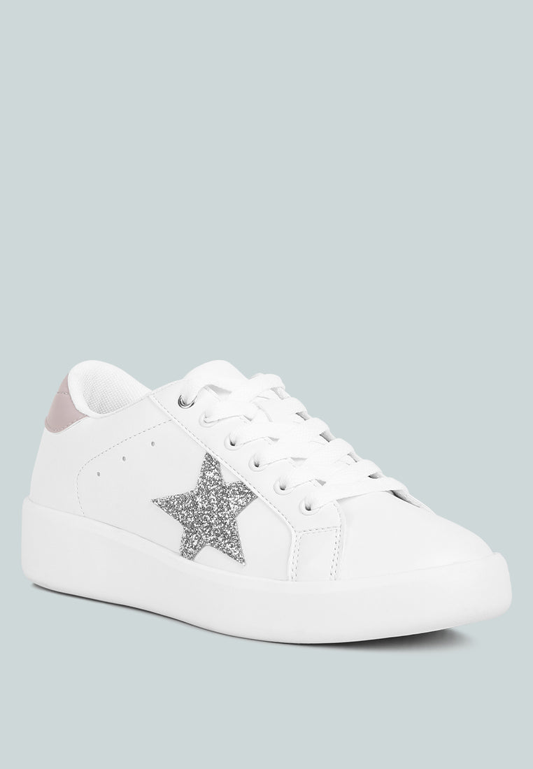 starry glitter star detail sneakers by ruw#color_white