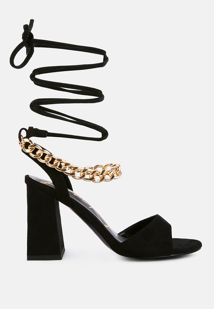 gone gurl metal chain lace up sandals by ruw#color_black