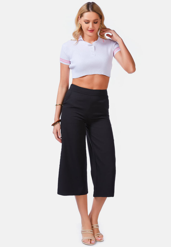high rise cropped culottes trousers by ruw#color_black