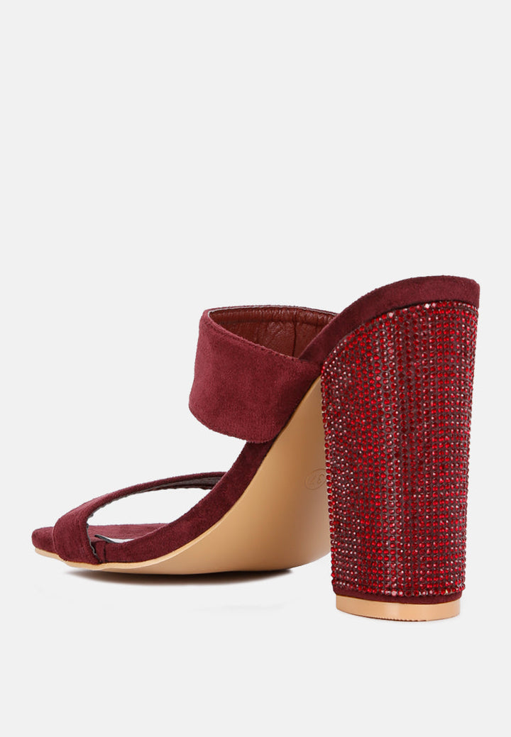 high sass rhinestone embellished sandals by ruw#color_burgundy