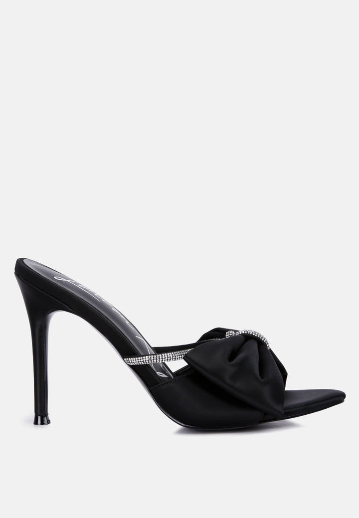 high tea rhinestone bow embellished stiletto sandals by ruw#color_black