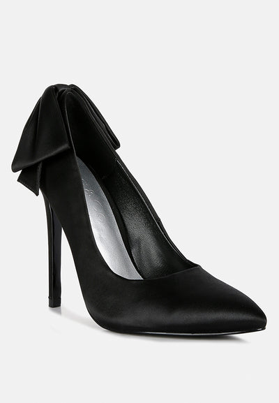 hornet high heeled satin pump sandals#color_Black