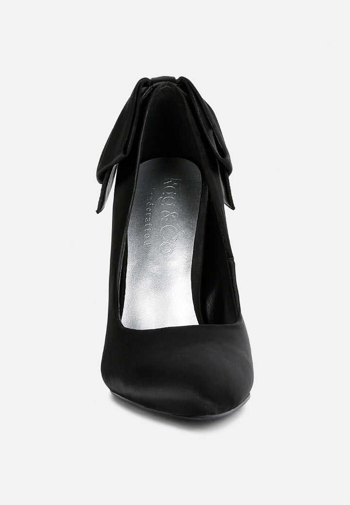 hornet high heeled satin pump sandals#color_black
