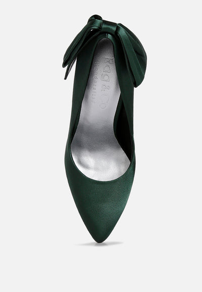 hornet high heeled satin pump sandals#Color_Green