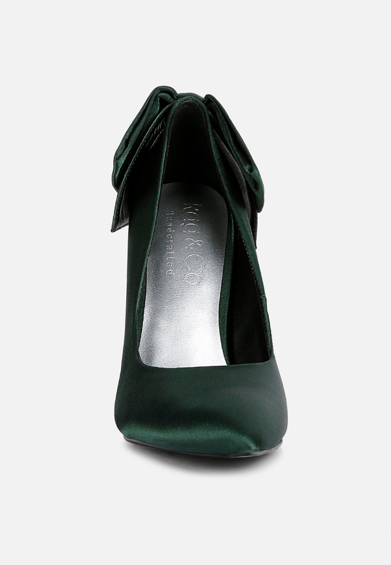hornet high heeled satin pump sandals by ruw#color_green