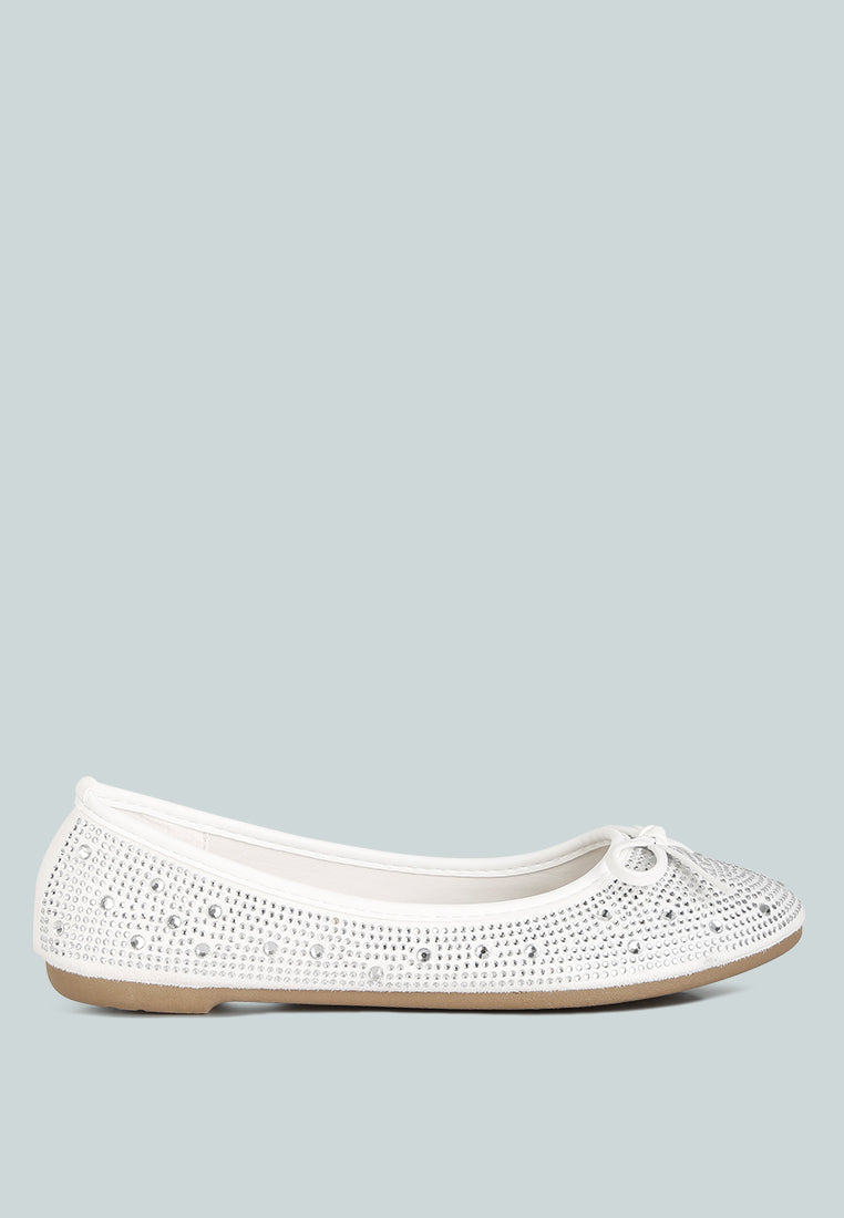 hosana rhinestones and stud embellished ballet flats by ruw#color_off-white