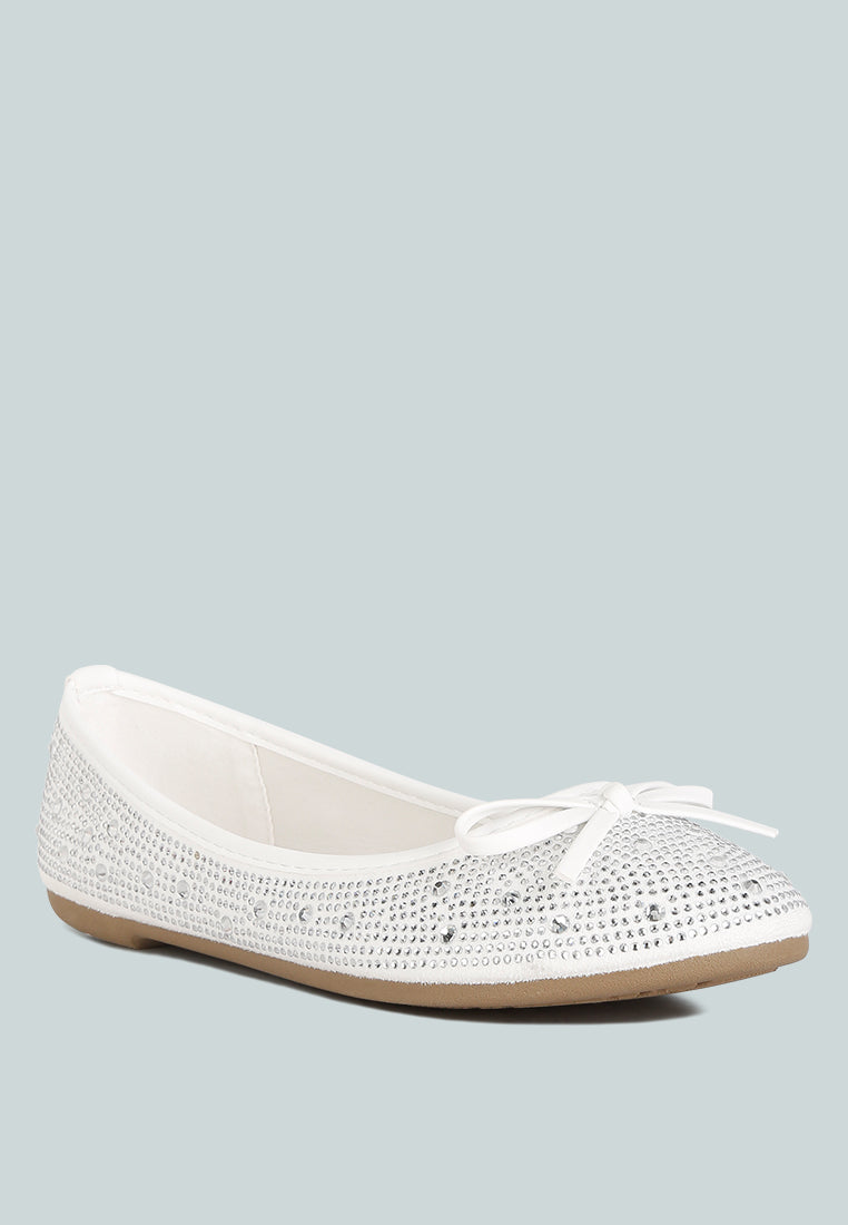 hosana rhinestones and stud embellished ballet flats by ruw#color_off-white